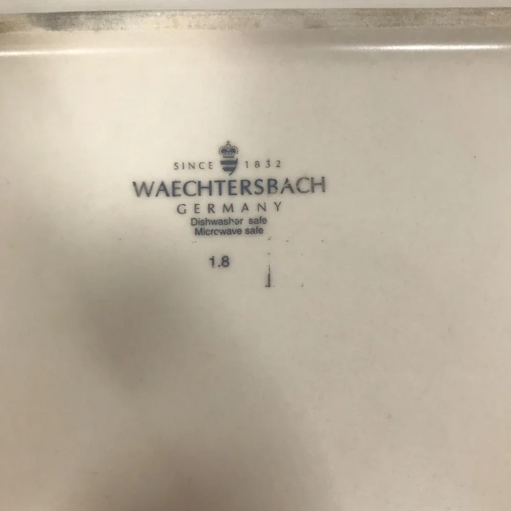 Waechtersbach Germany Square Platter Southwestern Teal Orange Geometric 10.5in